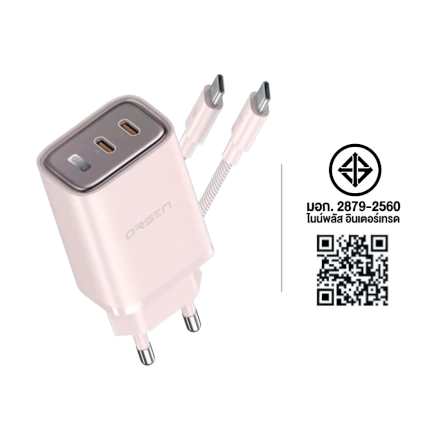 หัวชาร์จ ELOOP C41T สีชมพู หัวชาร์จเร็ว และ สายชาร์จเร็ว PD 45W สำหรับ สมาร์ทโฟน ทุกรุ่น ANDROID PHONE_8